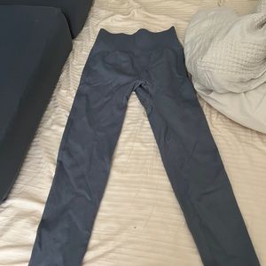 Grey ribbed leggings size m